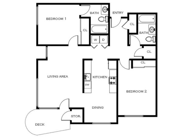 b1.2 floor plan at 5819 Glisan Apartments